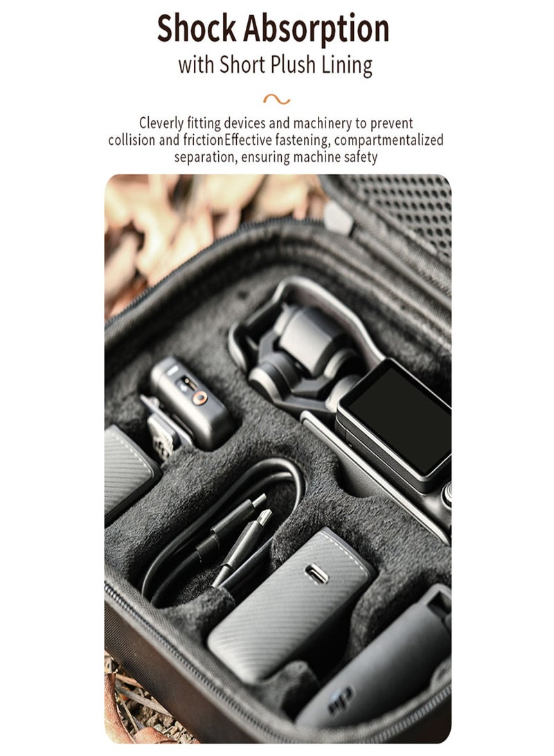 ستارت آر سي حقيبة كاميرا رياضية محمولة من STARTRC، صندوق تخزين للكاميرا بتصميم شبه مفتوح، تدعم الكاميرا + مقبض البطارية + مقبض 1/4 بوصة + كابل PD + حامل ثلاثي صغير، متوافقة مع DJI Pocket 3 - Image 4